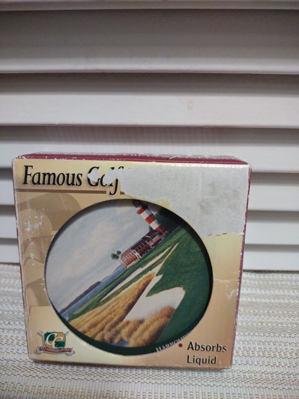 Famous Golf Hole Course Ceramic Coasters Absorbs Liquid Sandstone Set of 4